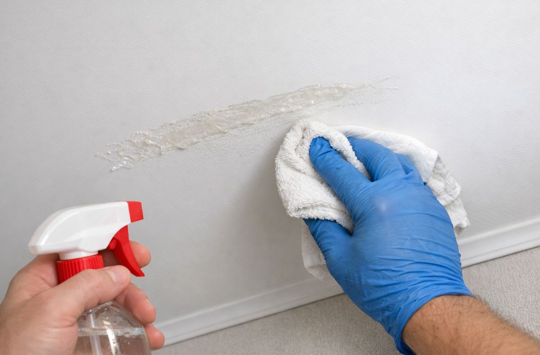 Как удалить клей с натяжного потолка