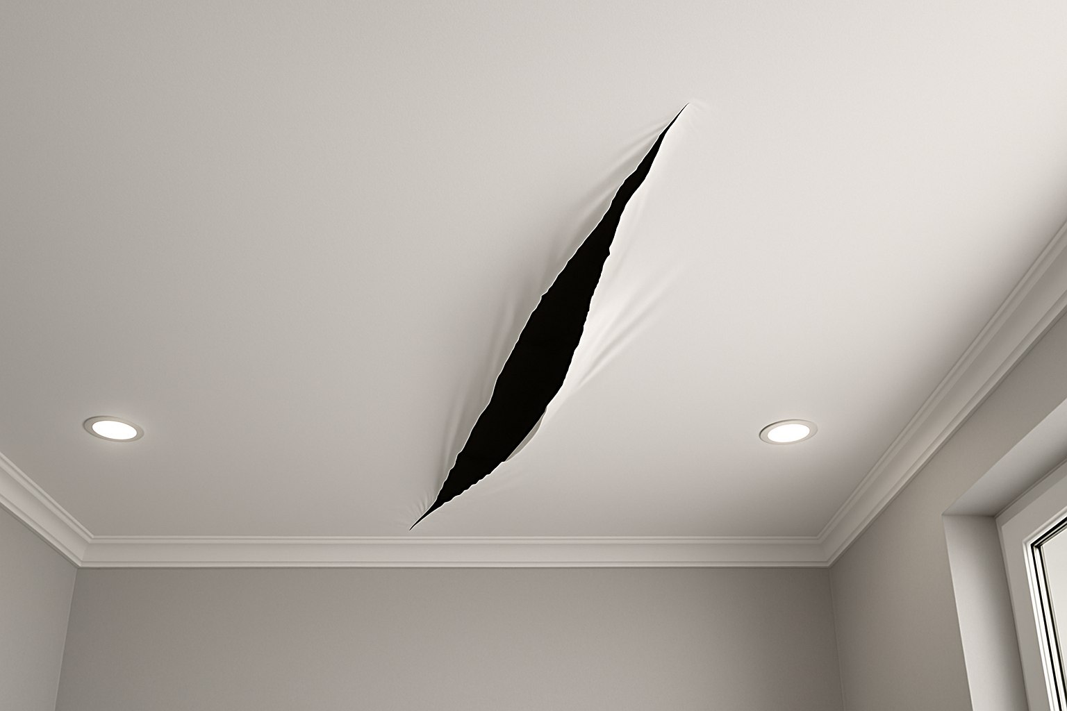 Что делать, если потолок порвался